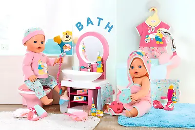 BABY Born Doll Bath Toothcare Spa Sink Toy Wash Basin With Light And Sound • £24.99