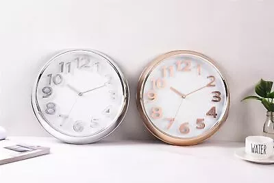 £12.99 • Buy Chunky Station Style Wall Clock Rose Gold Copper Black White Home