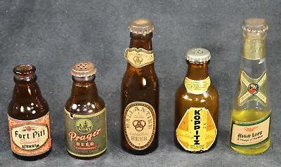 5 Vintage Miniature Beer Bottles Koppitz Fort Pitt Prager Ballantine Miller High • $12.50