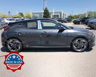 Fit:2019-2021 Hyundai Veloster 3Pc Chrome Pillar Post Trim Stainless Steel • $74.99