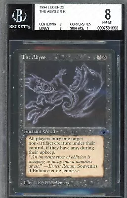 NM/MINT BGS 8 Legends The Abyss ~ W/9+8.5 SUBs ~ Vintage MTG/Magic Rare!!! • $275