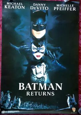 Batman Returns Aus Orig Rare Nmint Rolled Theatrical Movie Poster 1992 Keaton • $99.99