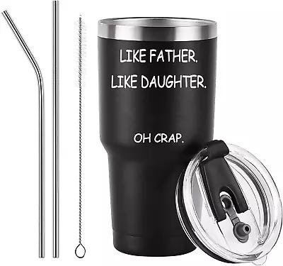 Gifts For Dad From Daughter Like Father Like Daughter Or Crap Travel Mug Birthd • $8.22