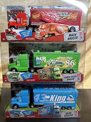 Disney Cars Race O Rama Haulers 12 And 3! McQueen Chick And The King!  • $50