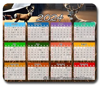 Deer Hunting 2024 Calendar Mousepad / Mouse Pad ~ Gifts Nature Stag Buck Hunter • $8.94