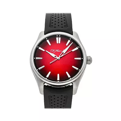H. Moser & Cie Pioneer Centre Seconds Auto Steel Mens Strap Watch 3200-1207 • $1