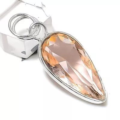 Morganite Gemstone Handmade 925 Sterling Silver Gift Jewelry Pendant 1.89  O228 • $9.99