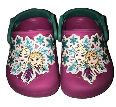 Crocs Little Girls Disney Frozen Anna & Elsa Pink  Shoe Clog Size Childs 5 • $10.99