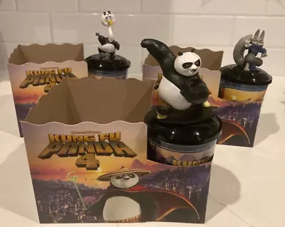 Kung Fu Panda 4 Movie Theater Snack Kit Figures Cups And Lids New Free Ship • $45