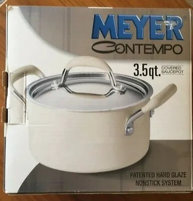 MEYER CONTEMPO PATENTED HARD GLAZE NONSTICK 3.5qt COVERED SAUCEPOT. NEW.  • $49