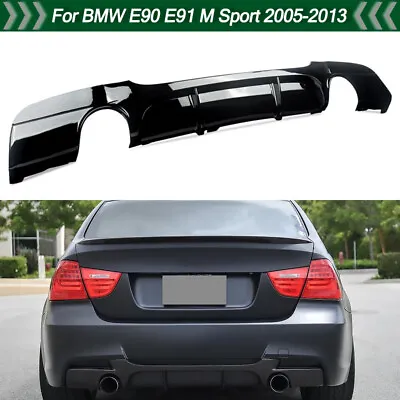 Gloss Black Rear Bumper Diffuser For BMW E90 335i M Sport Performance 2005-2013 • $115.99