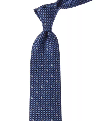 Ferragamo Blue Woven Gancini Silk Tie Men's Blue Ns • $189.99