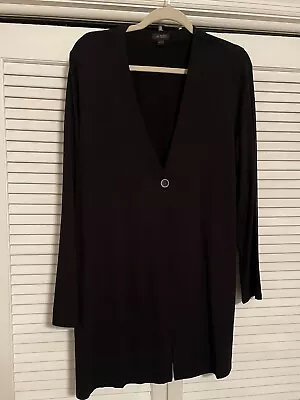 J Jill Wearever Black One Button Cardigan Large  • $27.99