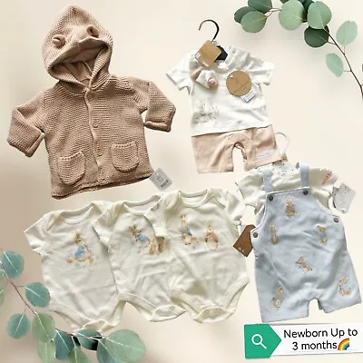 Newborn Unisex Baby Boy Girl 0-3 Months Clothes Bundle-Dungarees Vest Set BNWT🌈 • £20