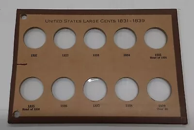 The Meghrig Line Vintage Coin Pages For US Large Cents NO.1354G • $15.95