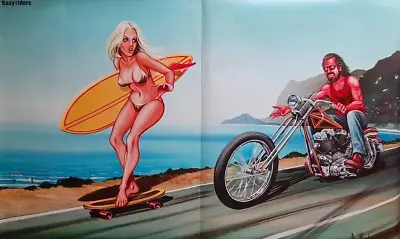 Vintage David Mann Motorcycle Poster Original Easy Rider Skateboard Bikini Babe • $9.99