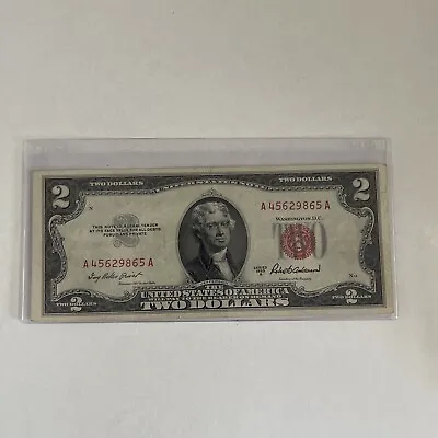 1953 A $2 Dollar Bill Red Seal Note • $15