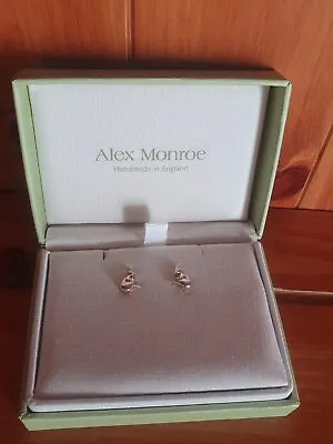 Alex Monroe Sleeping Hare Earrings Sterling Silver Studs Fables Collection • $154.90