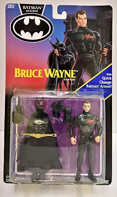 Bruce Wayne Quick Change Batman Armor Batman Returns Kenner 1991 Sealed Card • $40