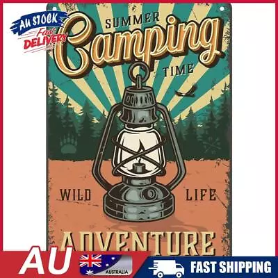 AU Home Rust Free UV Protected Metal Camping Lamp Sign Vintage Bar Wall Art Post • $9.02