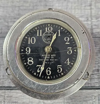 Vintage Keyless Auto Rim Wind Rim Set. Automobile Boat Yacht Clock. Sold As Is • $120