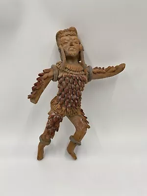 Vintage Pre-columbian Mayan Warrior Potery Figure Mexico Clay Figurine 11  Tall • $145