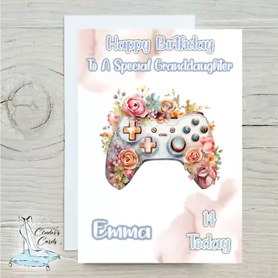 Personalised Birthday Card Girl's Gaming Xbox Name/age/relation/occasion. • £2.99