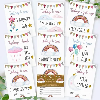 Baby Rainbow Milestone Cards • Baby Shower Gift • New Baby Gift • Keepsakes • £5.99