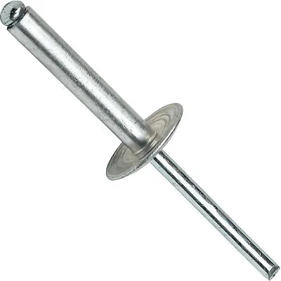 Large Flange Pop Rivets 3/16  X 1  Aluminum Body Steel Mandrel (6-16) Qty 50 • $15.98