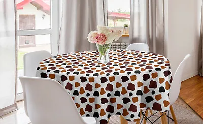 Cow Print Round Tablecloth Abstract Cow Hide • £27.99