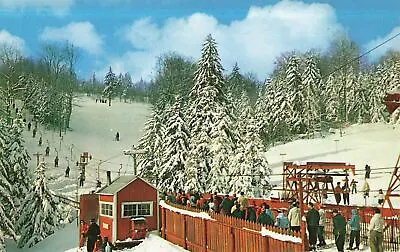 Vintage Postcard Bromley Mountain Lifts Ski Area Vermont VT 11 Snow Skiiers • $9.98