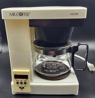 MR COFFEE 4 Cup Model JRX4 White W/Paperwork Vintage 1990 WORKS • $48.95