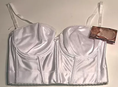 $19 • Buy VA BIEN New WHITE BACKLESS LONG LINE PADDED BUSTIER Sz: US 38B RTL: $47  506 400