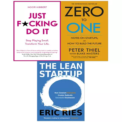 Just F*cking Do It The Lean Startup Zero To One 3 Books Collection Pack Set  • $67