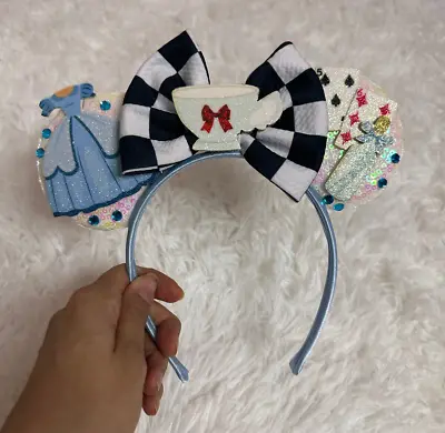 Mickey Mouse Inspired Ears | Beautiful Light Blue Alice In Wonderland Ears • $14.99