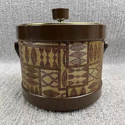 Vintage ATAPCO Ice Bucket MCM Mid Century Modern Retro Barware Brown Brass USA • $29.99