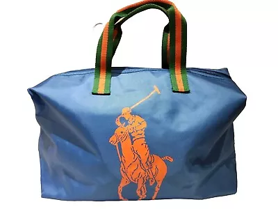 Ralph Lauren The Big Pony Duffle Weekend Travel Gym Holdall Canvas Bag Blue *NEW • £28