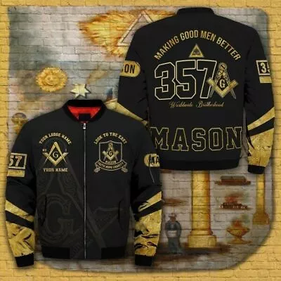 Personalized Making Good Man Better Mason The Brotherhood Bomber Jacket • $45.99