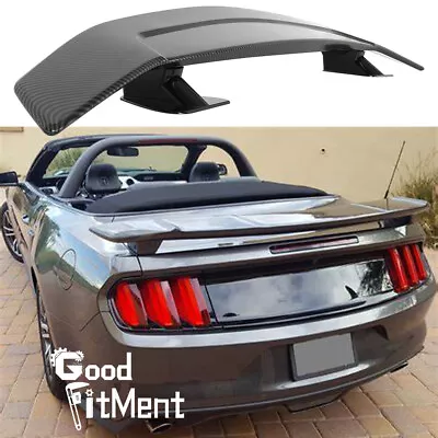 For Ford Mustang GT Convertible 46  Rear Trunk Spoiler Carbon Fiber Black Wing • $99.35