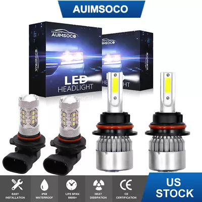 For Jeep Liberty 2002-2005 2006 2007 8000K LED Headlight Hi/Lo + Fog Light Bulbs • $31.99