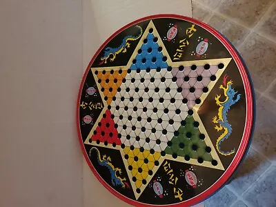 $12.95 • Buy Vintage Ohio Art Chinese Checkers Board Wood Checkers Tin 