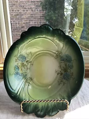 Antique WP La Belle China Oval  Dish Floral Green Gold Trim Serving Bowl 11x10 • $75