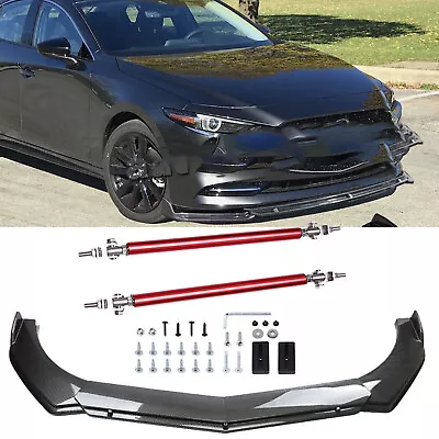 For Mazda Speed 3 6 RX CX MX Car Front Bumper Lip Splitter Carbon Fiber • $69.99