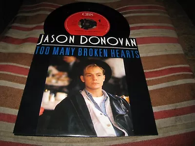 Jason Donovan Too Many Broken Hearts Used Eighties Pop 7  French Vinyl Single. • £0.50