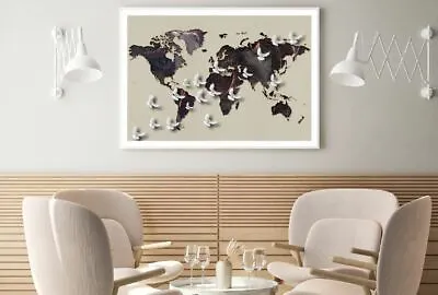 $12.90 • Buy Pigeons On Worlds Map 3D Design Print Premium Poster High Quality Choose Sizes