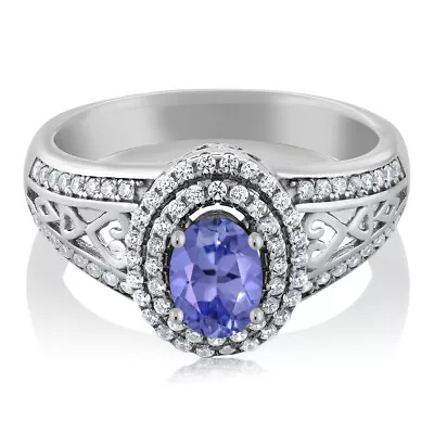 925 Sterling Silver Tanzanite Engagement Ring For Women (1.31 Cttw Gemstone • $74.99