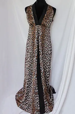 Vanity Fair Animal Print Deep V Neck Nightgown Sz 34 • $54.99