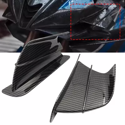 2pcs Motorcycle Accessories Black Winglet Side Spoiler Air Deflector Wing ABS • $20.56