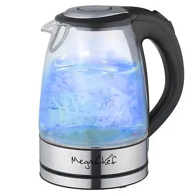 MegaChef 1.7Lt. Glass And Stainless Steel Electric Tea Kettle • $21.10