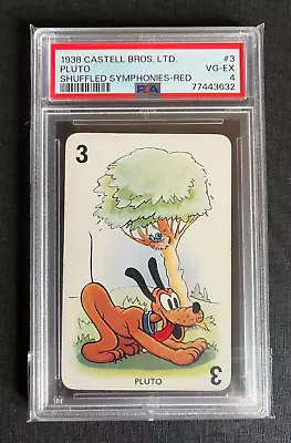 PSA 4 Castell Bros. Pluto Shuffled Symphonies Red Walt Disney Card 1938 • $69.99
